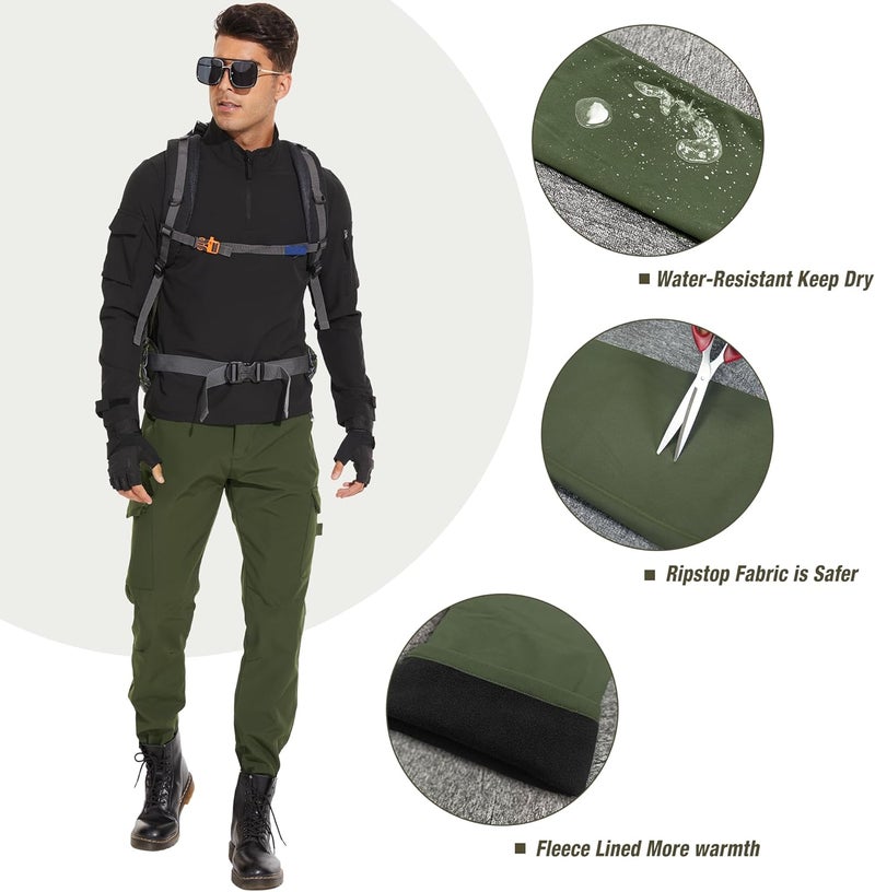 MOURCE Store Mens Fleece Lined Hiking Pants Waterproof - Insulated Outdoor Snow Ski Pants for Men - Image 4